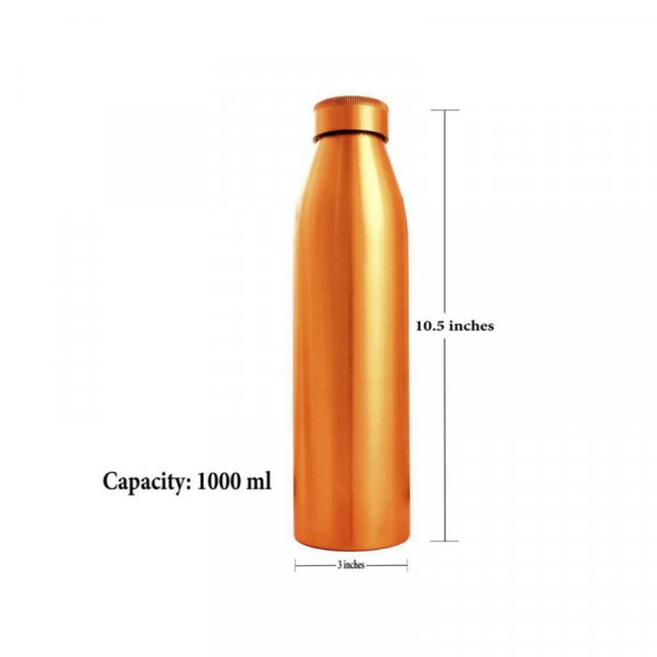 Copper World S First Seam Less Copper Water Bottle Copper Bottles For Water 1 Liter 100 Pure Copper Water Bottles 1 Litre Best Leak Proof Copper Bottles 1 Litre 1000 Ml